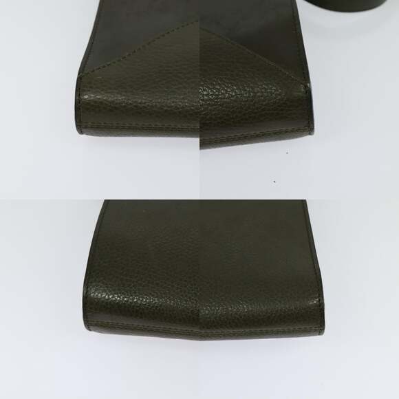 CELINE Shoulder Bag Leather Khaki Gold - Picture 10 of 12